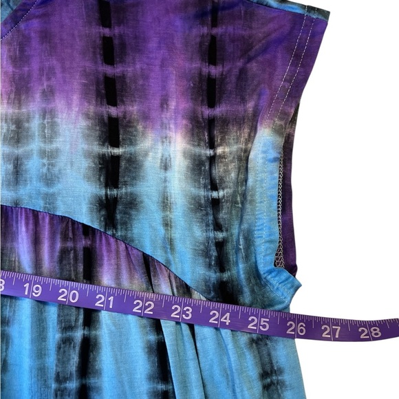 Weekend Suzanne Betro Tie dye Babydoll Top Blue & Purple Plus Size 2X Boho Beach - Picture 6 of 11